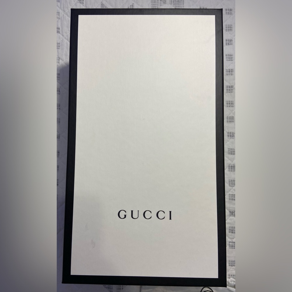 Gucci Mens US 10 Stripe Rubber Slide Sandal White/Black/Red ‎522884 JC200 9572